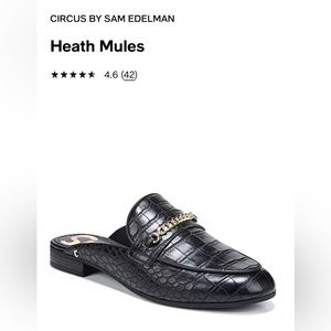 Circus by Sam Edelman Heath Backless Loafers Black Croco 7M